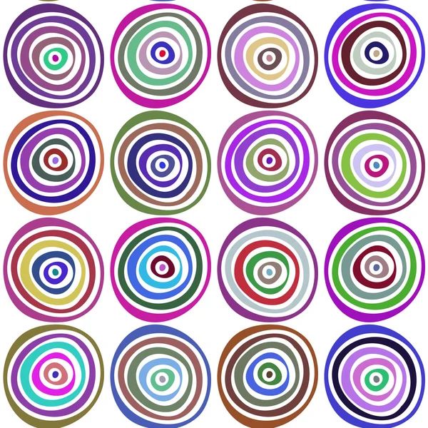 Modèle élégant sans couture dessiné à la main. Illustration vectorielle avec cercles concentriques — Image vectorielle