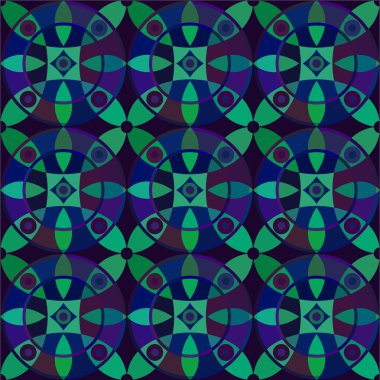 Vektör geometrik süsleme ile seamless modeli. Baskı, web için dekoratif mozaik illüstrasyon renk