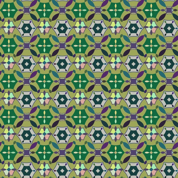 Padrão sem costura vetorial com ornamento geométrico. Cor decorativo mosaico ilustração para impressão, web — Vetor de Stock