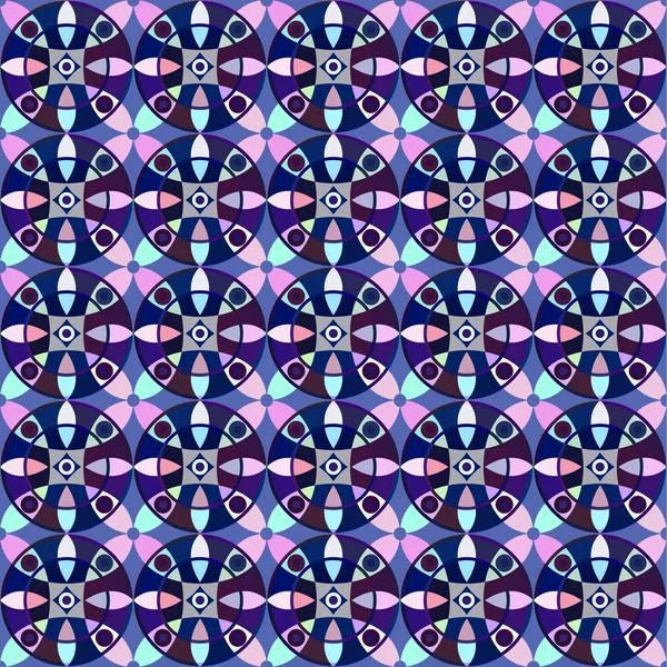 Patrón sin costura vectorial con adorno geométrico. Ilustración de mosaico decorativo a color para imprimir, web — Vector de stock
