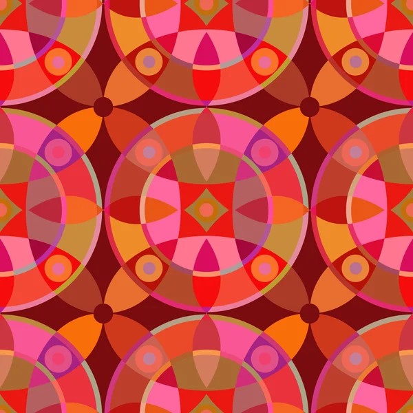 Modèle vectoriel sans couture avec ornement géométrique. Illustration mosaïque décorative couleur pour impression, web — Image vectorielle