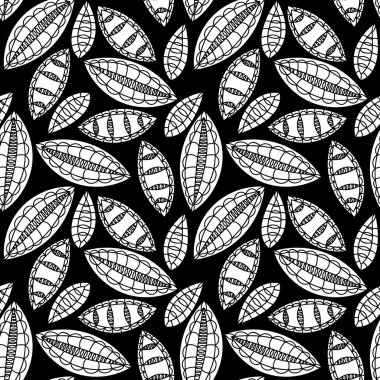 vektör sorunsuz siyah ve beyaz çiçek motifi yaprakları, arka plan deseni ile