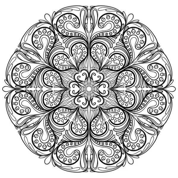 Wektor piękne Deco czarny mandali, wzorzyste Element projektu, etniczne Amulet, okrągły motyw kwiatowy wzór — Wektor stockowy