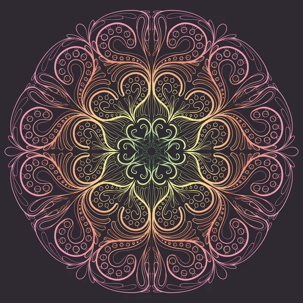 Vektör güzel Deco siyah Mandala, tasarım öğesi, etnik muska, desenli çiçek motif desen dola