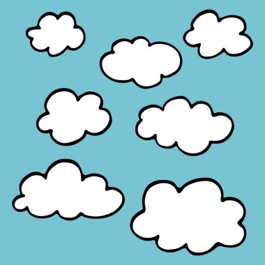 Bulutlar sorunsuz çizilmiş şekil ayarla