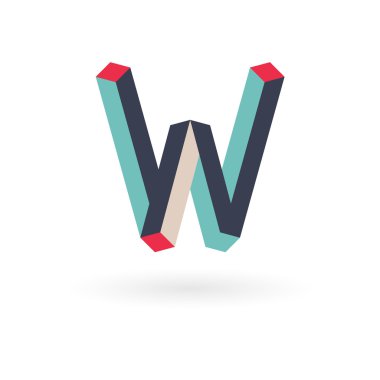 Mektup izometrik logo tasarımı.