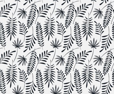 Vektör seamless modeli. Doğrusal grafik tasarım. Çiçek doğrusal arka plan.