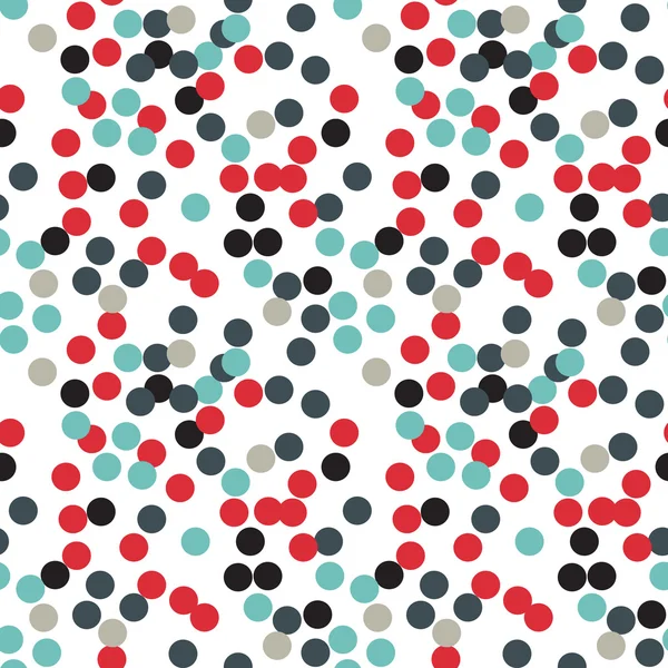 Ditsy vector polka dot pattern with random hand painted circles in various colors. Modern background with round shapes. — Stock Vector