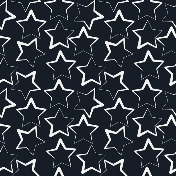 Простой бесшовный векторный рисунок звезды. Обрисованный фон. Бесшовная повторяющаяся текстура . — стоковый вектор