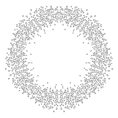 yuvarlak kalp kare doodle