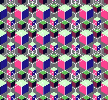 izometrik küpleri ile soyut geometrik arka plan