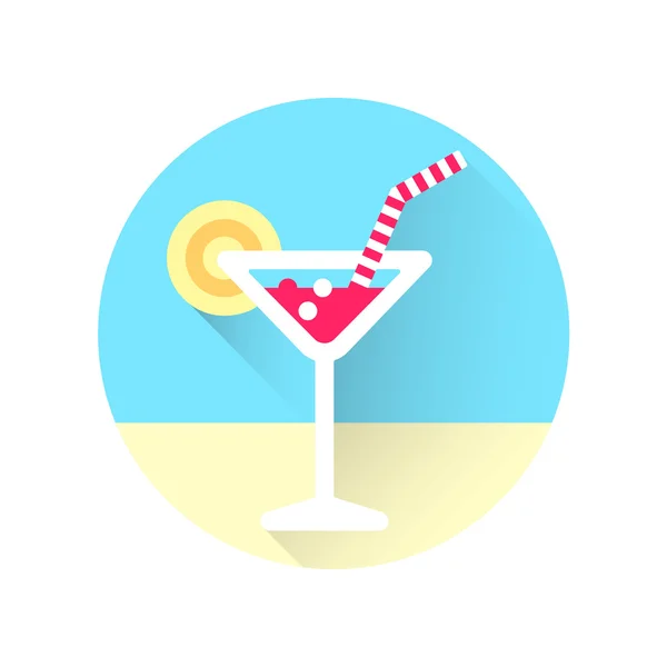 Cocktailglas vector pictogram. Platte pictogram met lange schaduw. — Stockvector