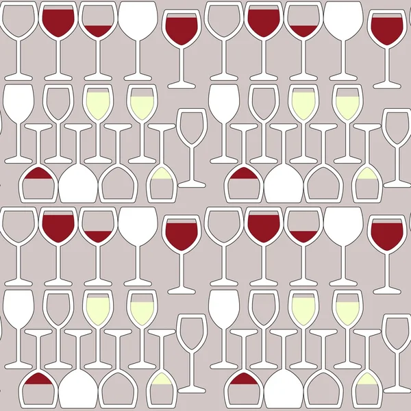 Copas de vino patrón sin costura — Vector de stock