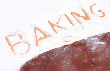 Un ve hamur gingerbread için yazılmış pişirme kelime