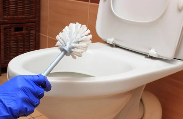 Brush for cleaning and toilet bowl — Stock Photo, Image