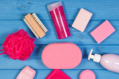 Aksesuar ve kozmetik hijyenik banyoda, vücut bakımı kavramı