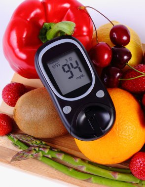 Meyve ve sebze, sağlıklı beslenme, şeker hastalığı olan Şeker Ölçüm