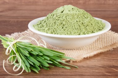 Arpa çim ve yığın genç toz arpa kase, Vücut Detoks