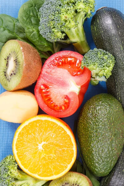 Fructe Legume Proaspete Care Conțin Vitamina Potasiu Fibre Dietetice Minerale — Fotografie, imagine de stoc