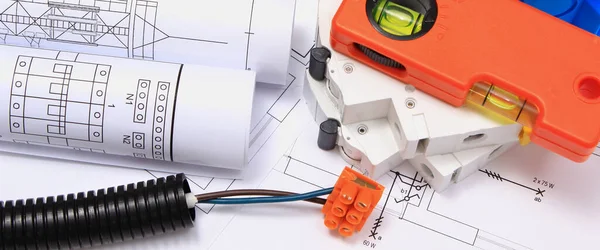 Components Accessories Electrical Installations Construction Diagrams House — Stock Photo, Image