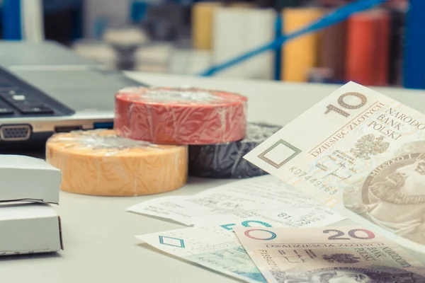 Poolse Valuta Geld Gebruiken Voor Het Betalen Voor Winkelen Winkel — Stockfoto