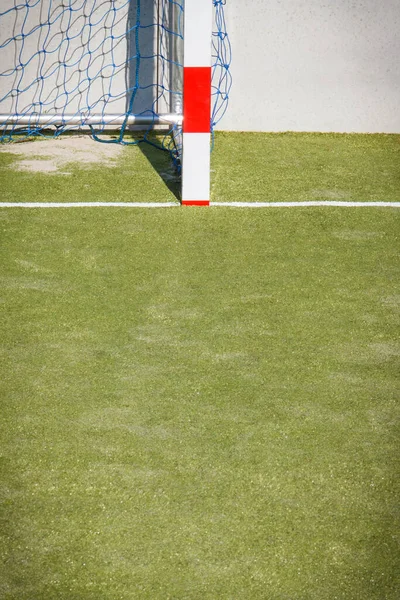Futbol Hentbol Için Kırmızı Beyaz Kale Direkli Gol Spor Eğlence — Stok fotoğraf