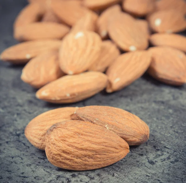 Amandes Fraîches Saines Contenant Des Vitamines Des Minéraux Naturels Alimentation — Photo