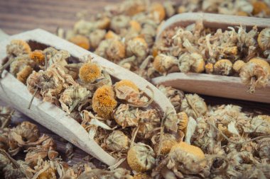 Alternatif tıpta kullanılan bitki olarak sağlıklı papatya çayı. Doğal vitaminler ve mineraller