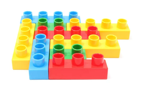 Colorful building blocks for children on white background — Stock Photo, Image