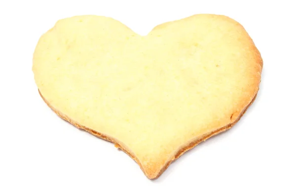 Valentijn hart van gist taart op witte achtergrond — Stockfoto