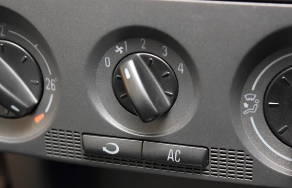 Closeup of air conditioning button in car — Stock Photo, Image