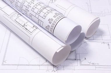 Elektrik şemaları evi çizim inşaat haddelenmiş
