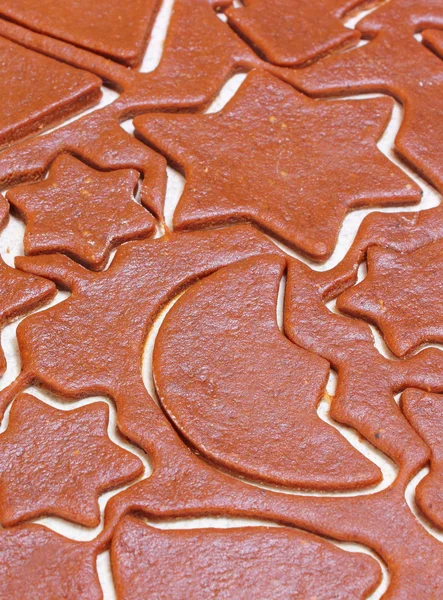 Těsto na sušenky ve tvaru hvězdy — Stock fotografie