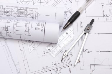 Elektrik diyagramları ve çizim için aksesuarlar haddelenmiş