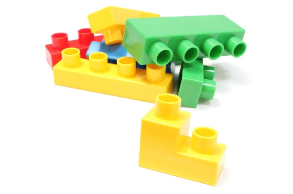 Colorful building blocks for children on white background — Stock Photo, Image