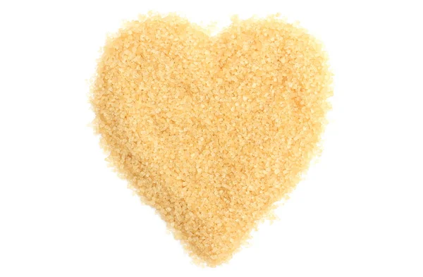 Valentine heart of sugar on white background — Stock Photo, Image