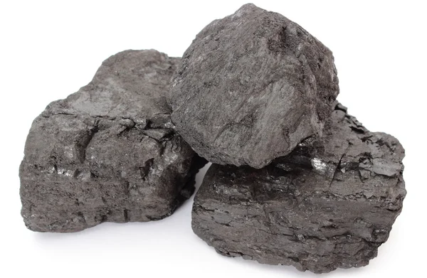 Coal lumps on white background — Stock Photo, Image