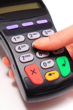 Ödeme terminal kullanarak, kişisel kimlik numarasını girin