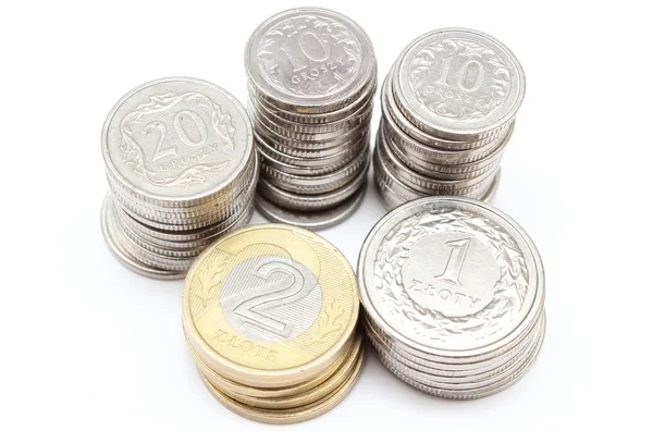 Coins on white background — Stock Photo, Image