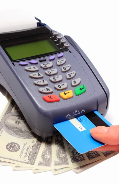 Bezahlen mit Kreditkarte, Finanzierungskonzept — Stockfoto