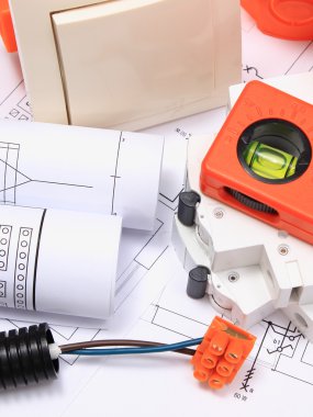 Elektrik tesisat ve inşaat diyagramları için bileşenler