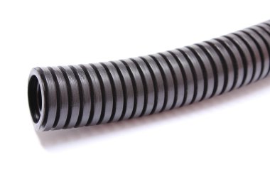 Corrugated pipe for electrical voltage cable clipart