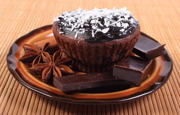 用块巧克力和茴香烤的小松饼 — 图库照片