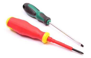 Tornavidalar beyaz arkaplanda izole edildi