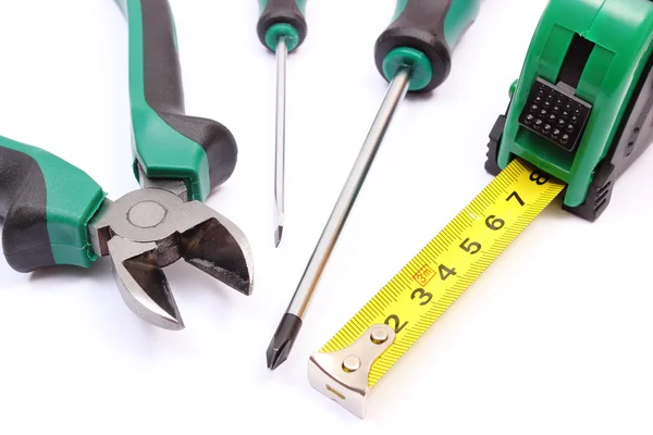 Herramientas de trabajo para ingeniero sobre fondo blanco — Foto de Stock