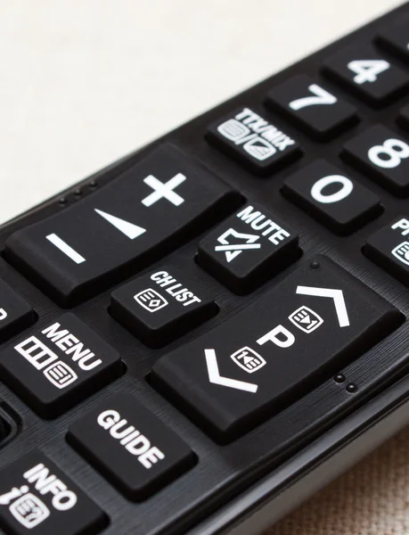 Buttons on remote control for television — Stock Photo, Image