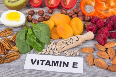 Nutritious food as source natural vitamin E and other minerals. Healthy eating