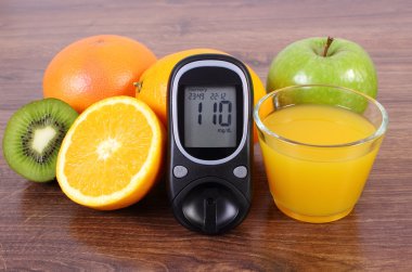 Şeker Ölçüm, taze meyve ve meyve suyu, şeker hastalığı, sağlıklı yaşam ve beslenme