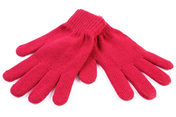 Pair of woolen gloves for woman on white background — Stock Photo, Image