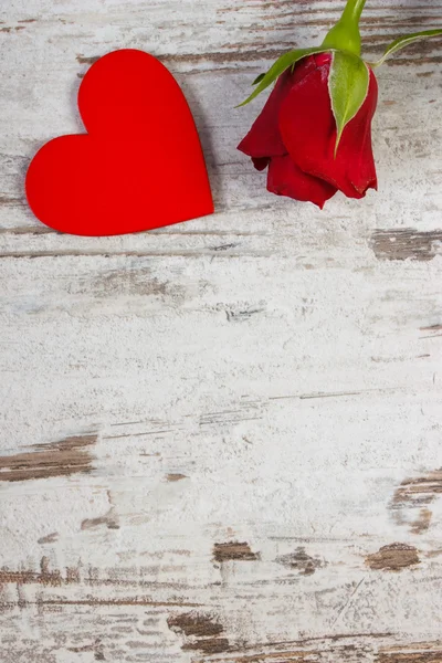 Decoración de corazón rojo y rosa para el Día de San Valentín, espacio de copia para el texto — Foto de Stock